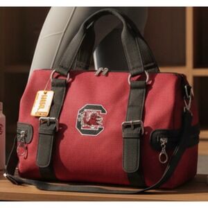 Sandol South Carolina Gamecocks Satchel Bag Red Black Embroidered NCAA 13x9 NEW